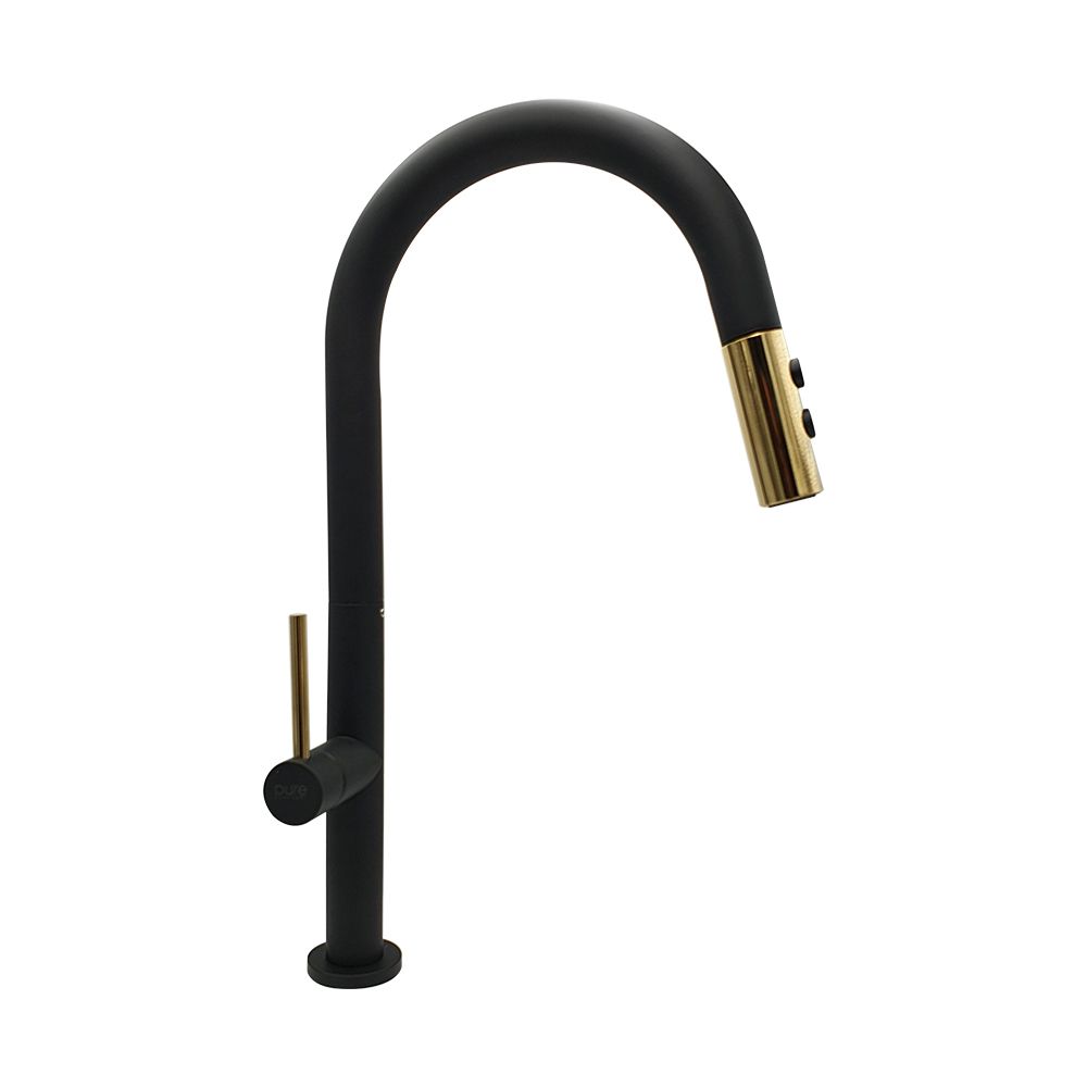 Pure ConceptEmr Siyah Gold Mutfak Eviye Bataryası