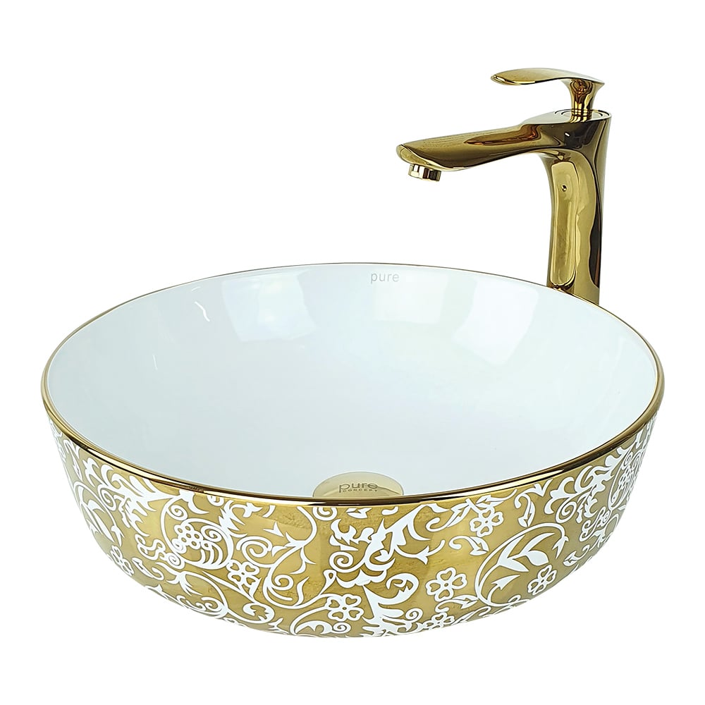 Pure ConceptGardenia Gold White Çanak Lavabo