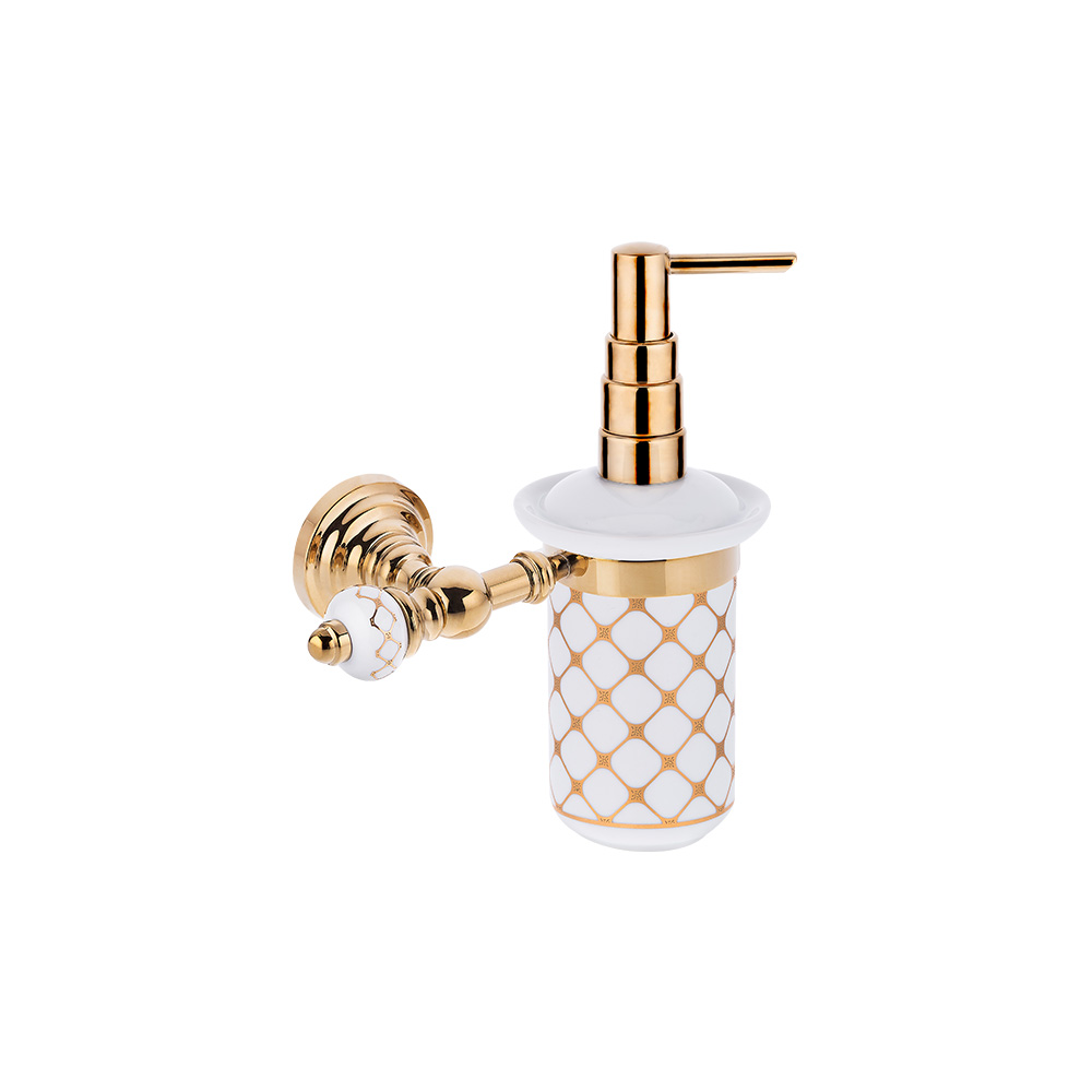 Pure ConceptGeometrik Beyaz Altın / Pvd Gold Montajlı Sıvı Sabunluk