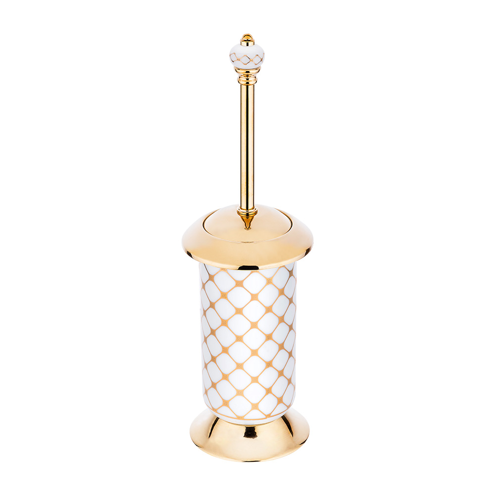 Pure ConceptGeometrik Beyaz Altın / Pvd Gold Klozet Fırçası