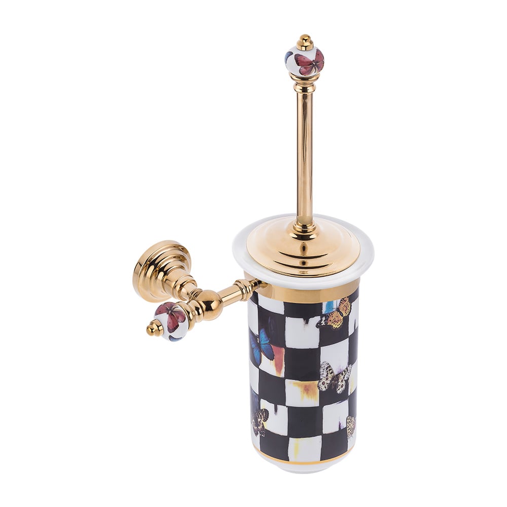 Pure ConceptGeometrik Checkers / Pvd Gold Klozet Fırçası