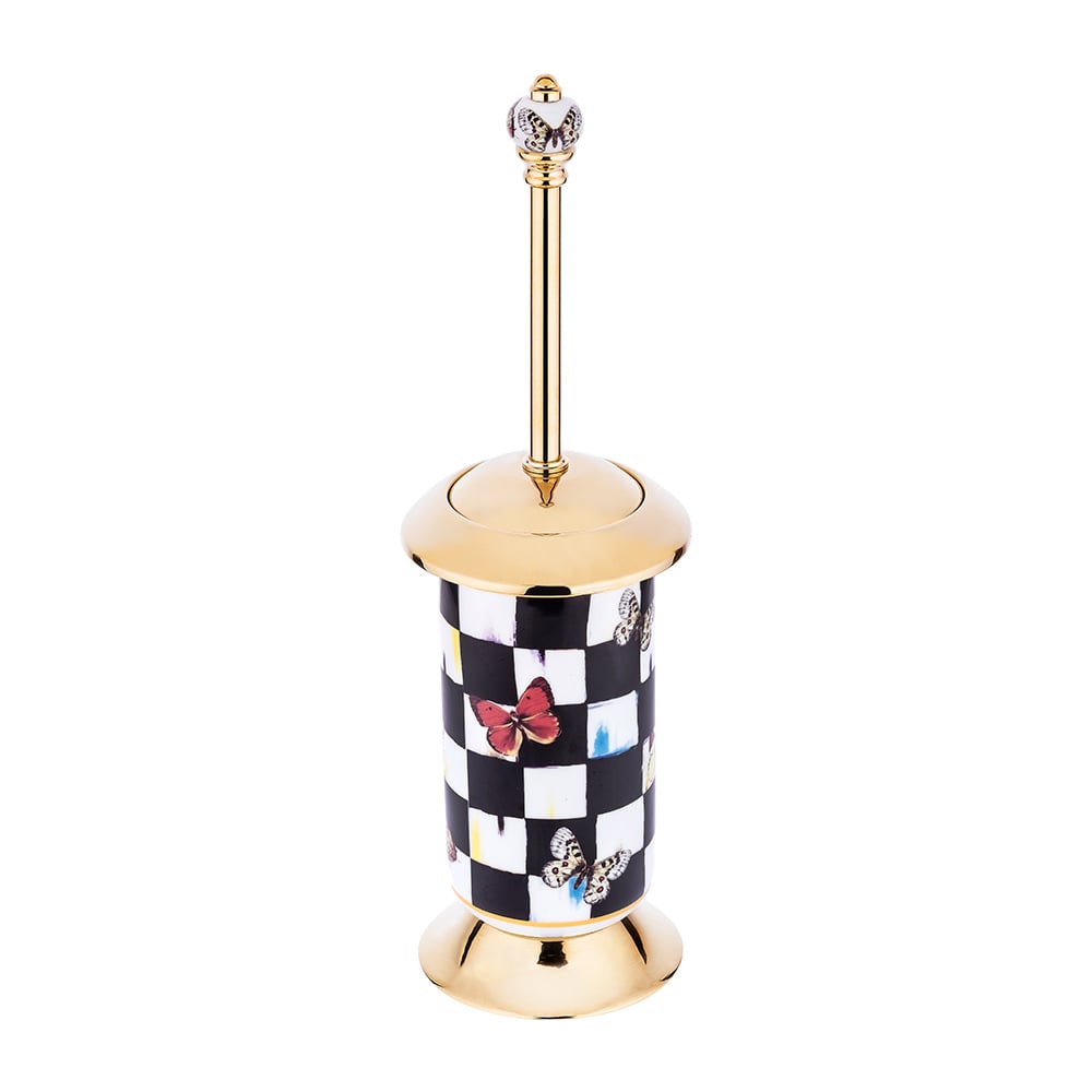 Pure ConceptGeometrik Checkers / Pvd Gold Klozet Fırçası
