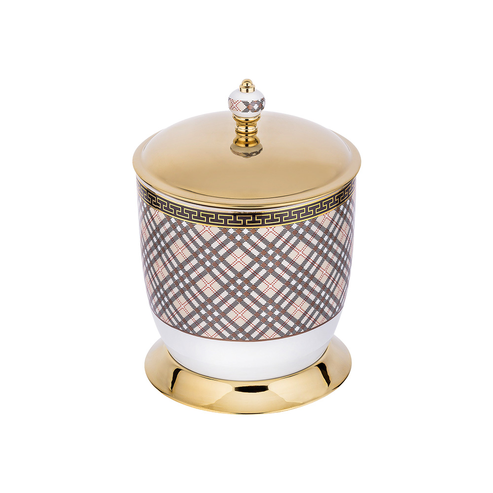 Pure ConceptGeometrik Ekose / Pvd Gold Çöp Kovası