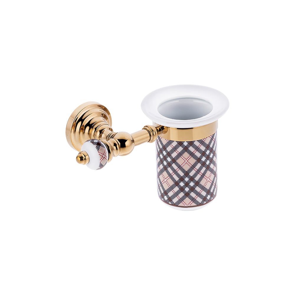 Pure ConceptGeometrik Ekose / Pvd Gold Montajlı Diş Fırçalık