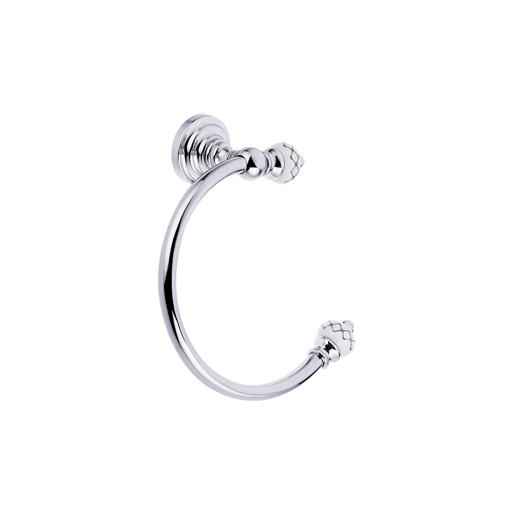 Pure ConceptGeometrik Platin / Beyaz Halka Havluluk