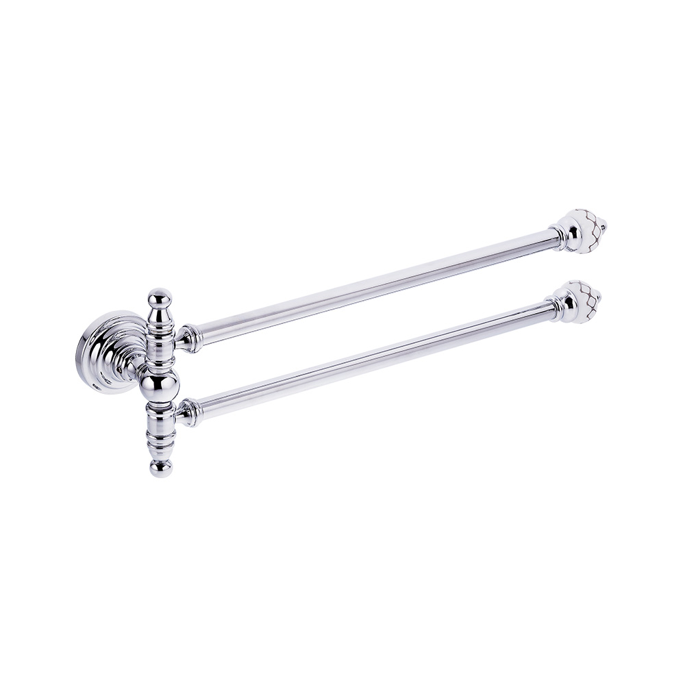 Pure ConceptGeometrik Platin / Beyaz İkili Havlu Bar 60cm