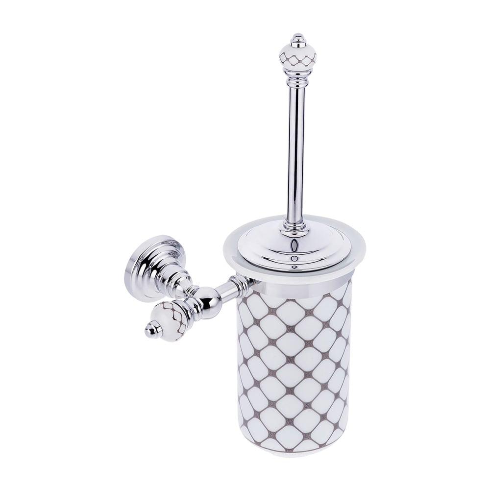 Pure ConceptGeometrik Platin / Beyaz Montajlı Klozet Fırçası