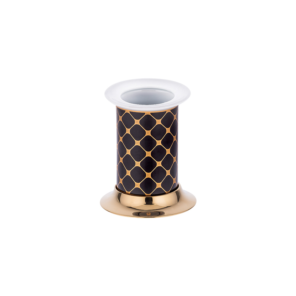 Pure ConceptGeometrik Siyah Altın / Pvd Gold Set Üstü Diş Fırçalık