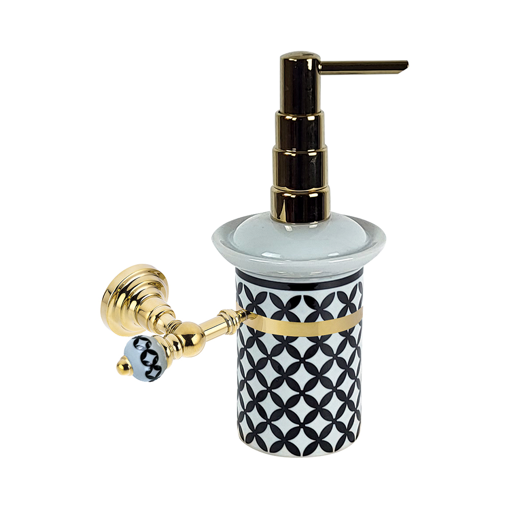 Pure ConceptGeometrik Siyah Beyaz Montajlı Sıvı Sabunluk
