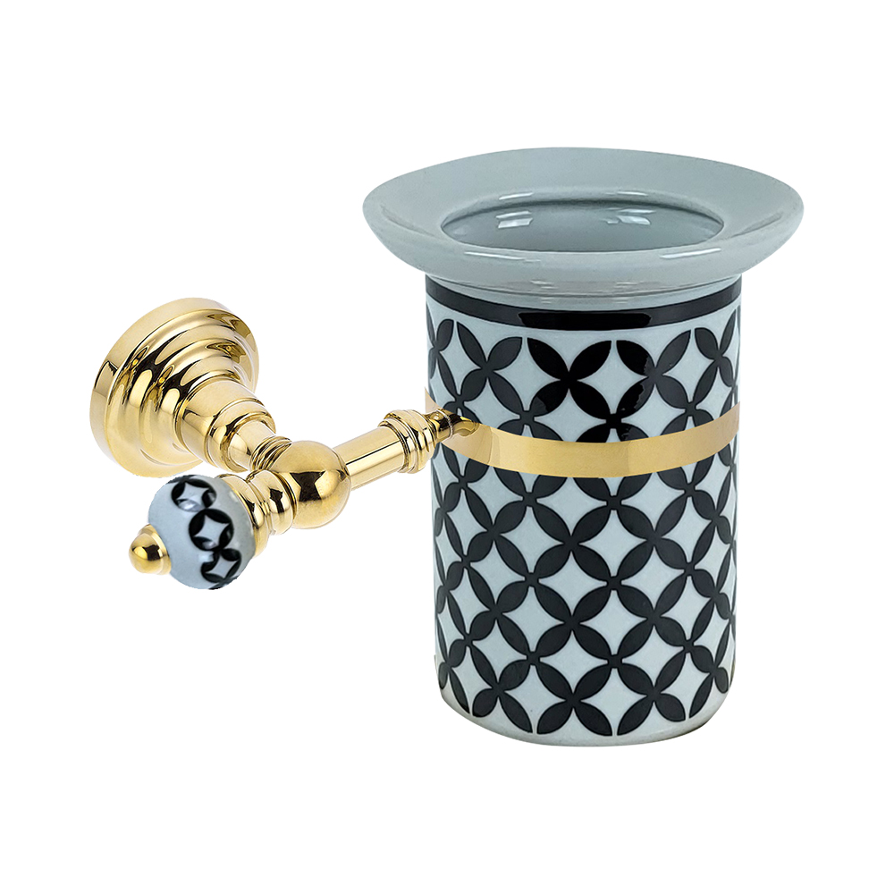 Pure ConceptGeometrik Siyah Beyaz Montajlı Diş Fırçalık