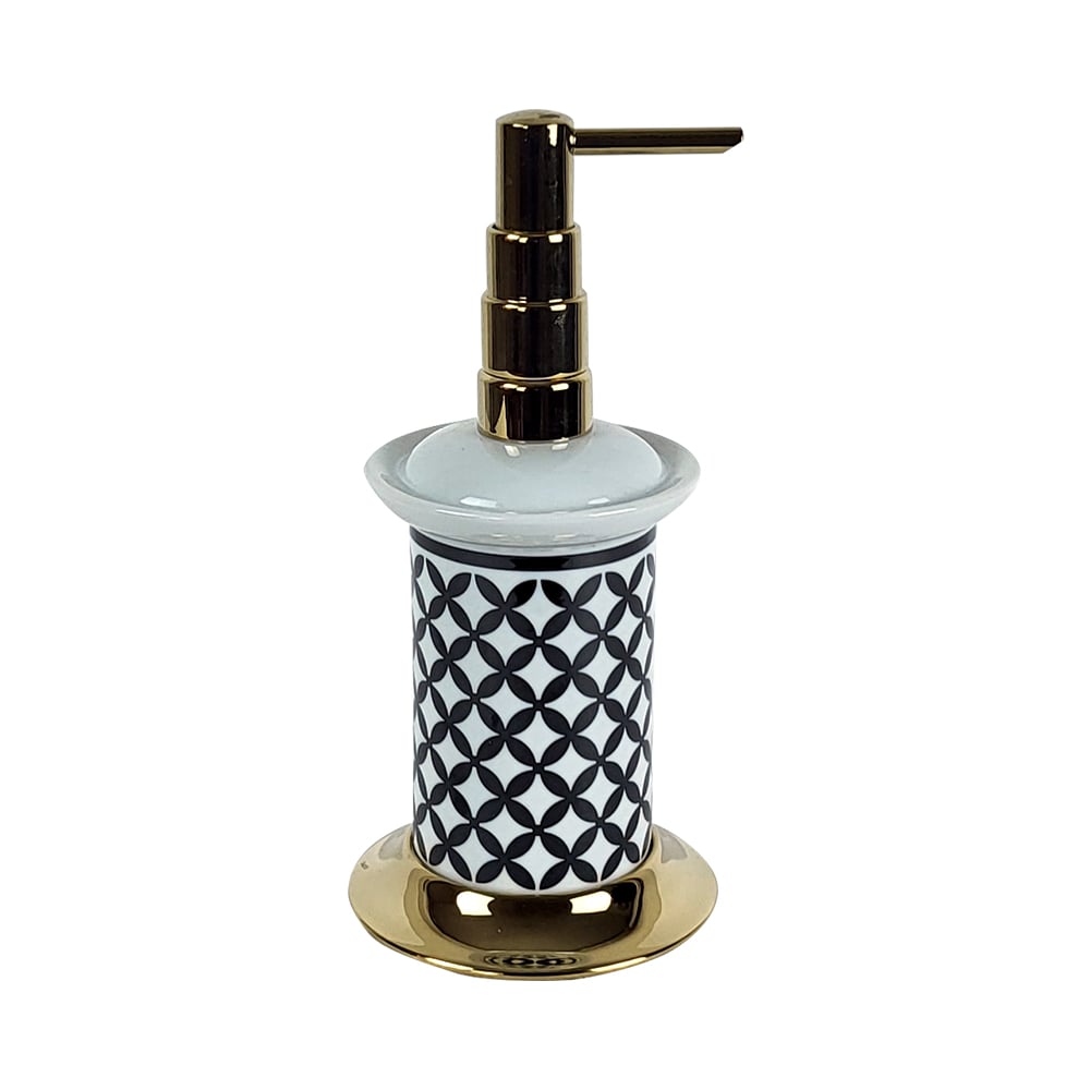 Pure ConceptGeometrik Siyah Beyaz Set Üstü Sıvı Sabunluk