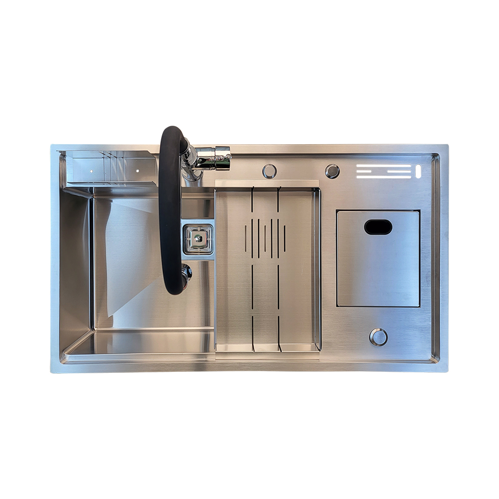 Pure ConceptInoks 86x49 T.Göz Çöp Kovalı Pas.Çelik Evye