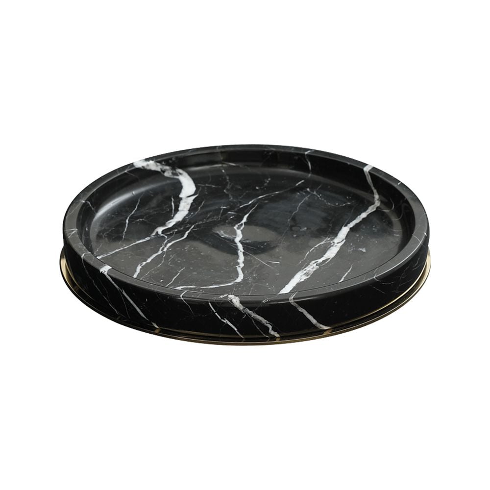 Pure ConceptMarble Black / Pvd Gold Set Üstü Tepsi