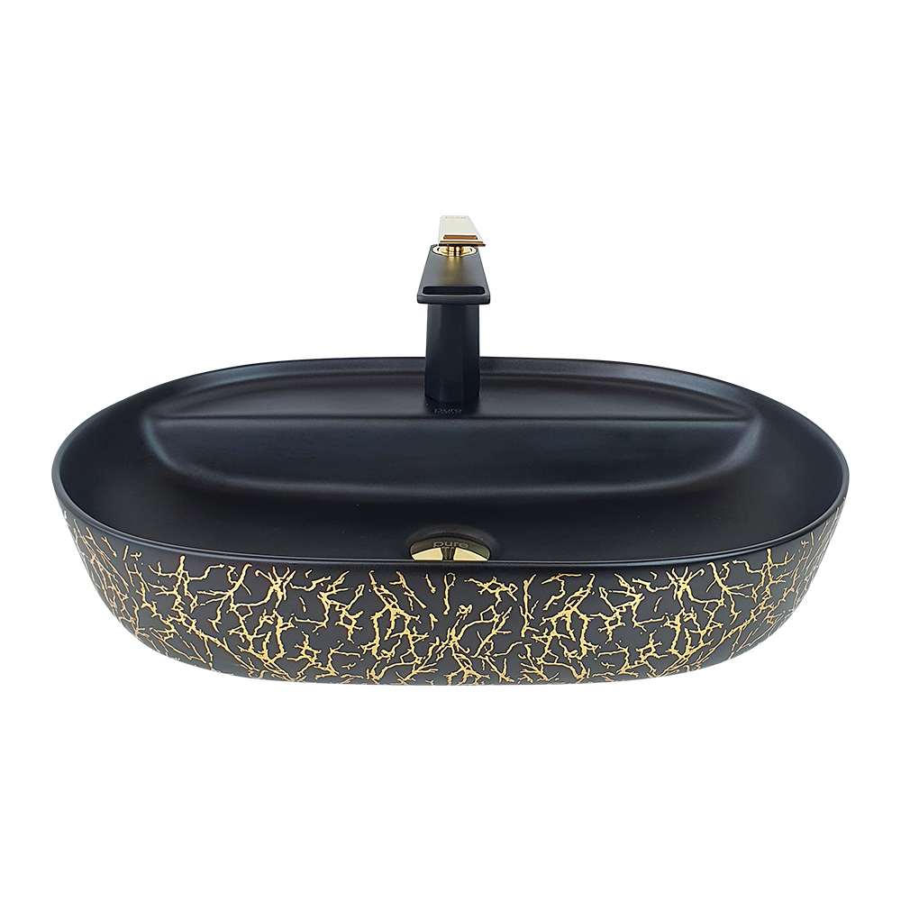 Pure ConceptMarble Siyah Gold Tezgah Üstü Çanak Lavabo