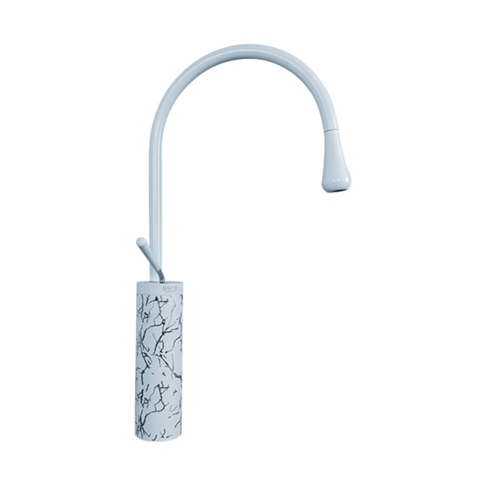 Pure ConceptMarble White Chrome Çanak Lavabo Bataryası