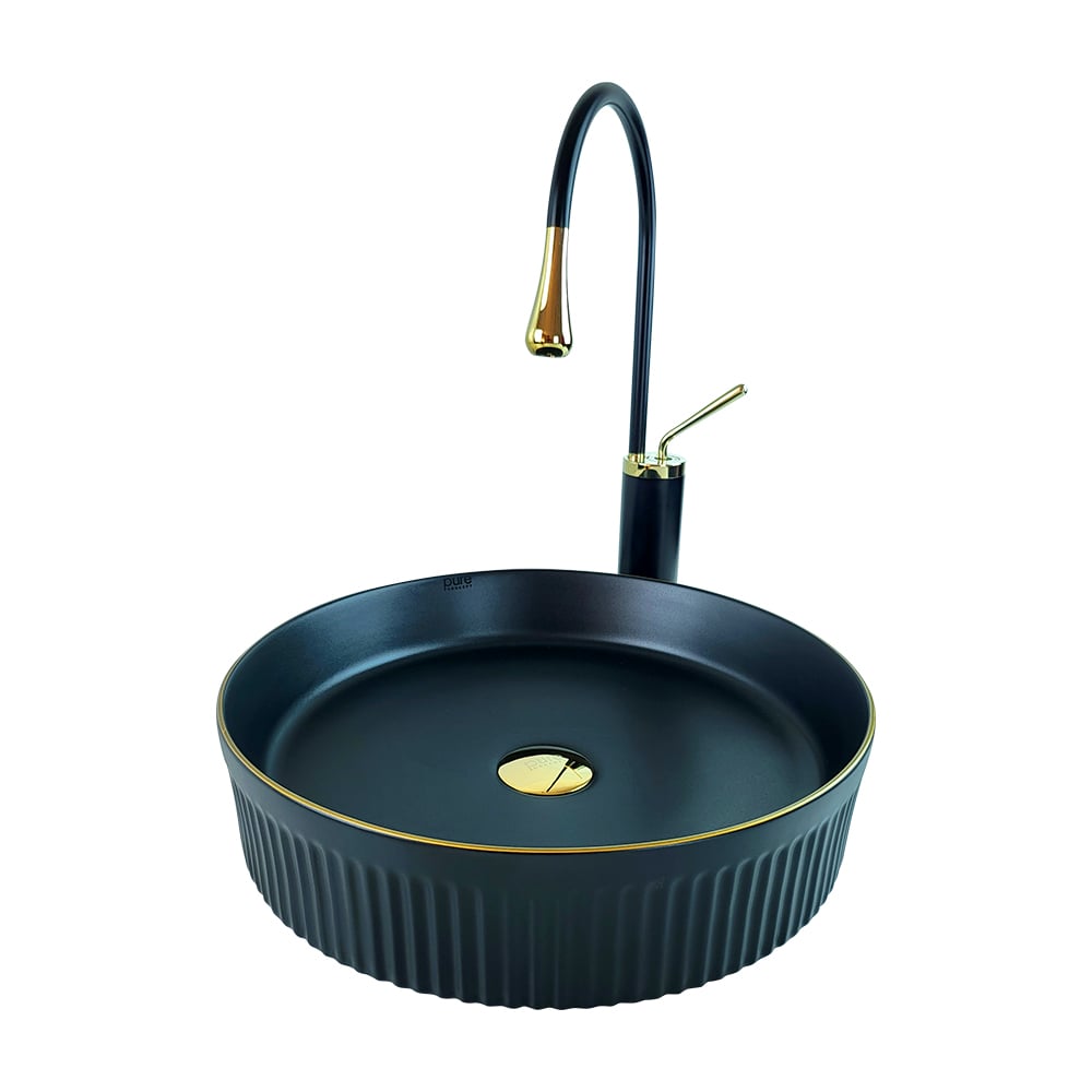 Pure ConceptMat Siyah Altın Çanak Lavabo