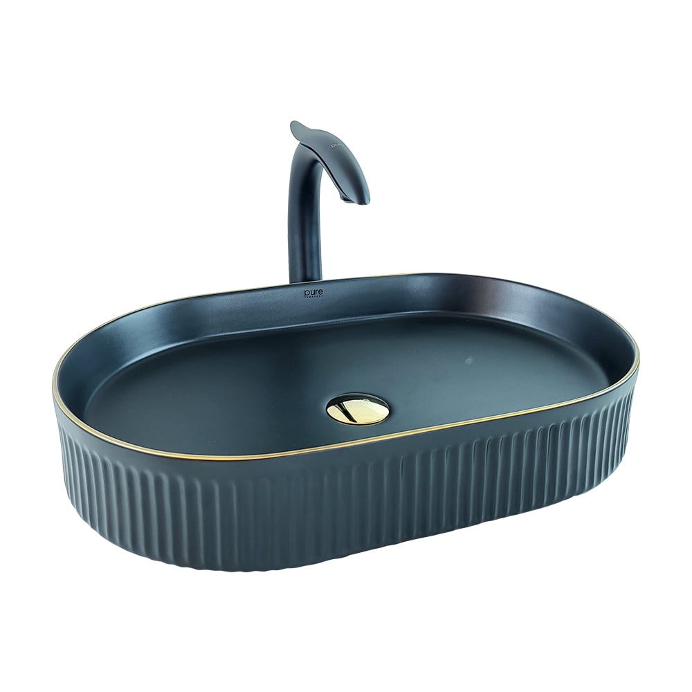 Pure ConceptMat Siyah Gold Çanak Lavabo  
