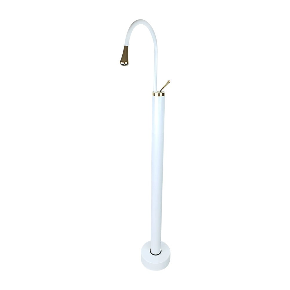 Pure ConceptMinimal Beyaz Gold Yerden Lavabo Bataryası