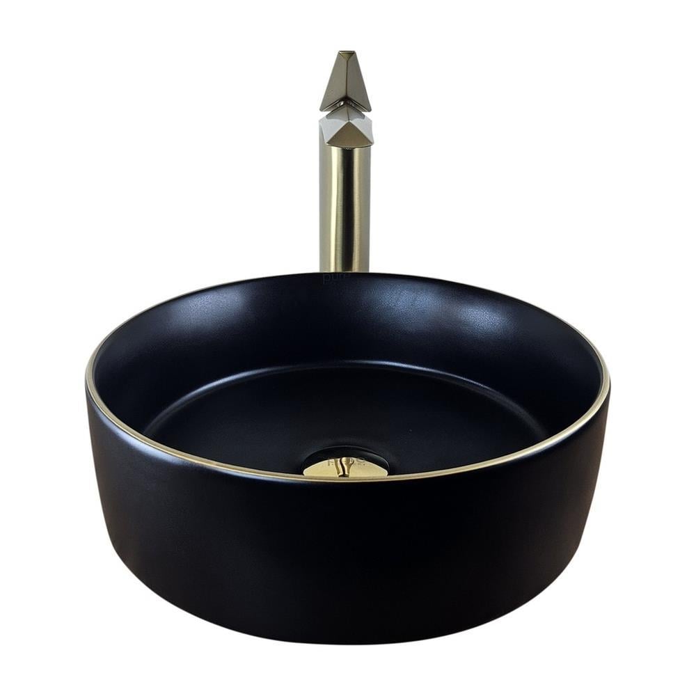 Pure ConceptPure Concept 36 cm Siyah Altın Tezgah Üstü Çanak Lavabo