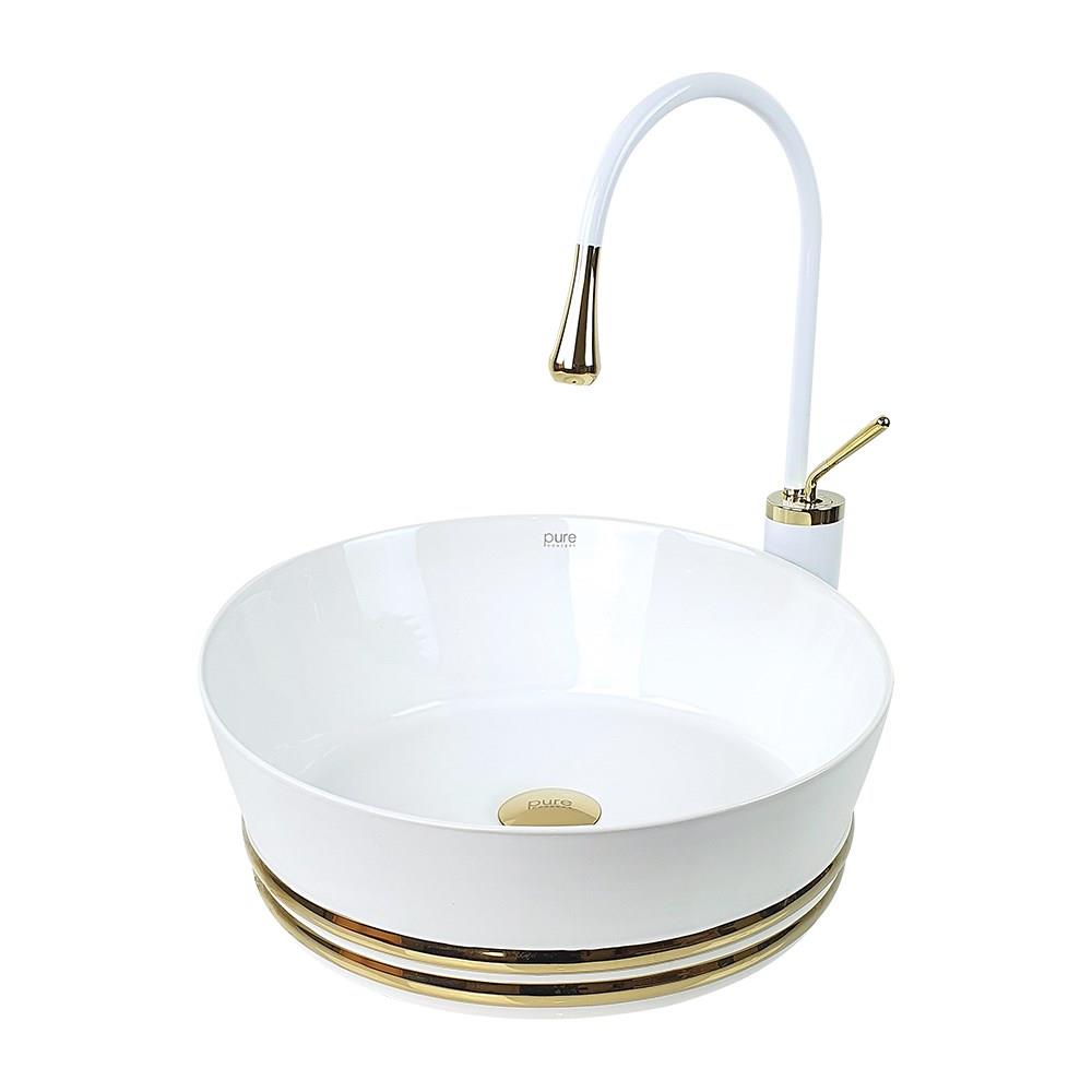 Pure ConceptPure Concept Beyaz Altın Tezgah Üstü Çanak Lavabo (Outlet)