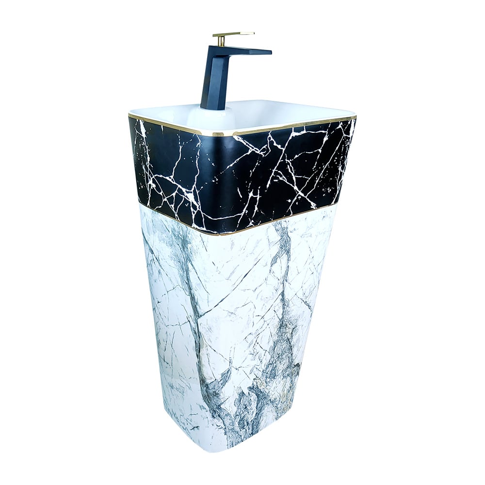 Pure ConceptPure Concept Black White Calacatta Monoblok Lavabo