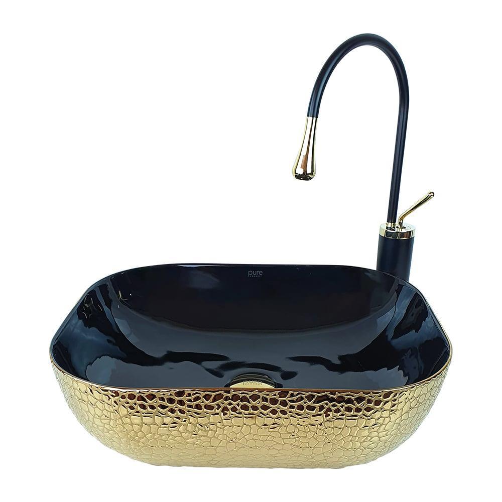 Pure ConceptPure Concept Crocodile Altın Siyah Çanak Lavabo (Outlet)