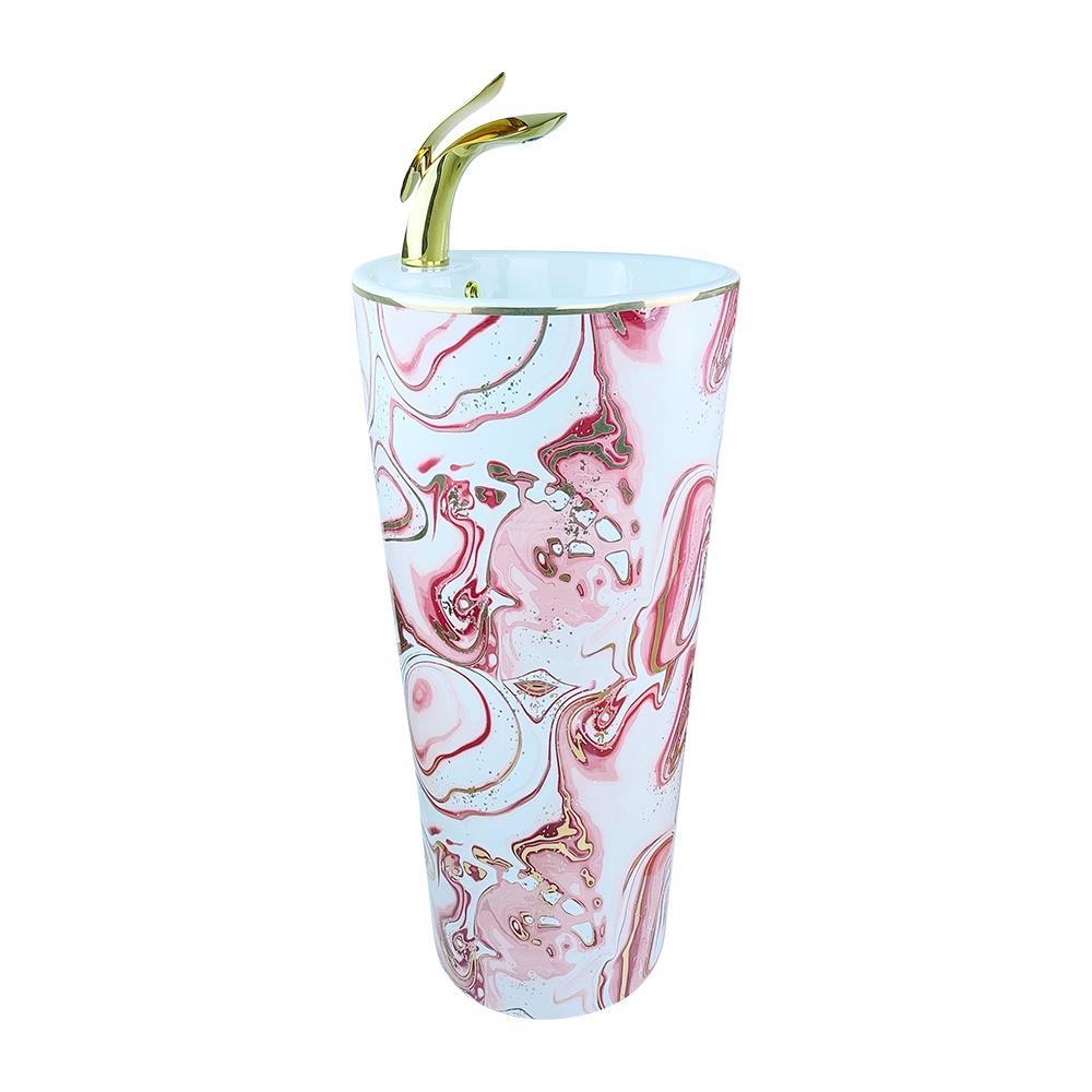 Pure ConceptPure Concept Ebru Pembe Altın Monoblok Lavabo (Outlet)