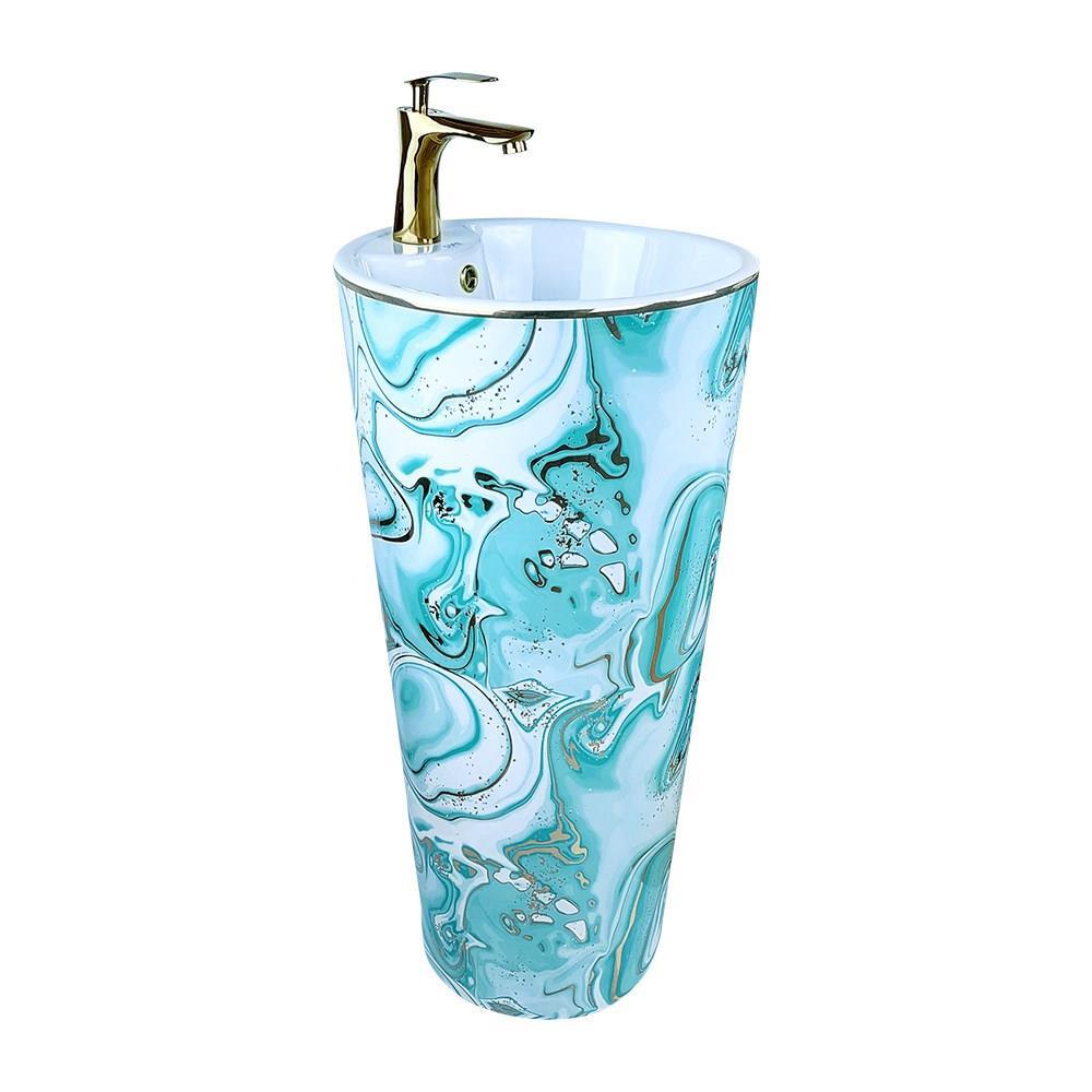 Pure ConceptPure Concept Ebru Yeşil Altın Monoblok Lavabo (Outlet)