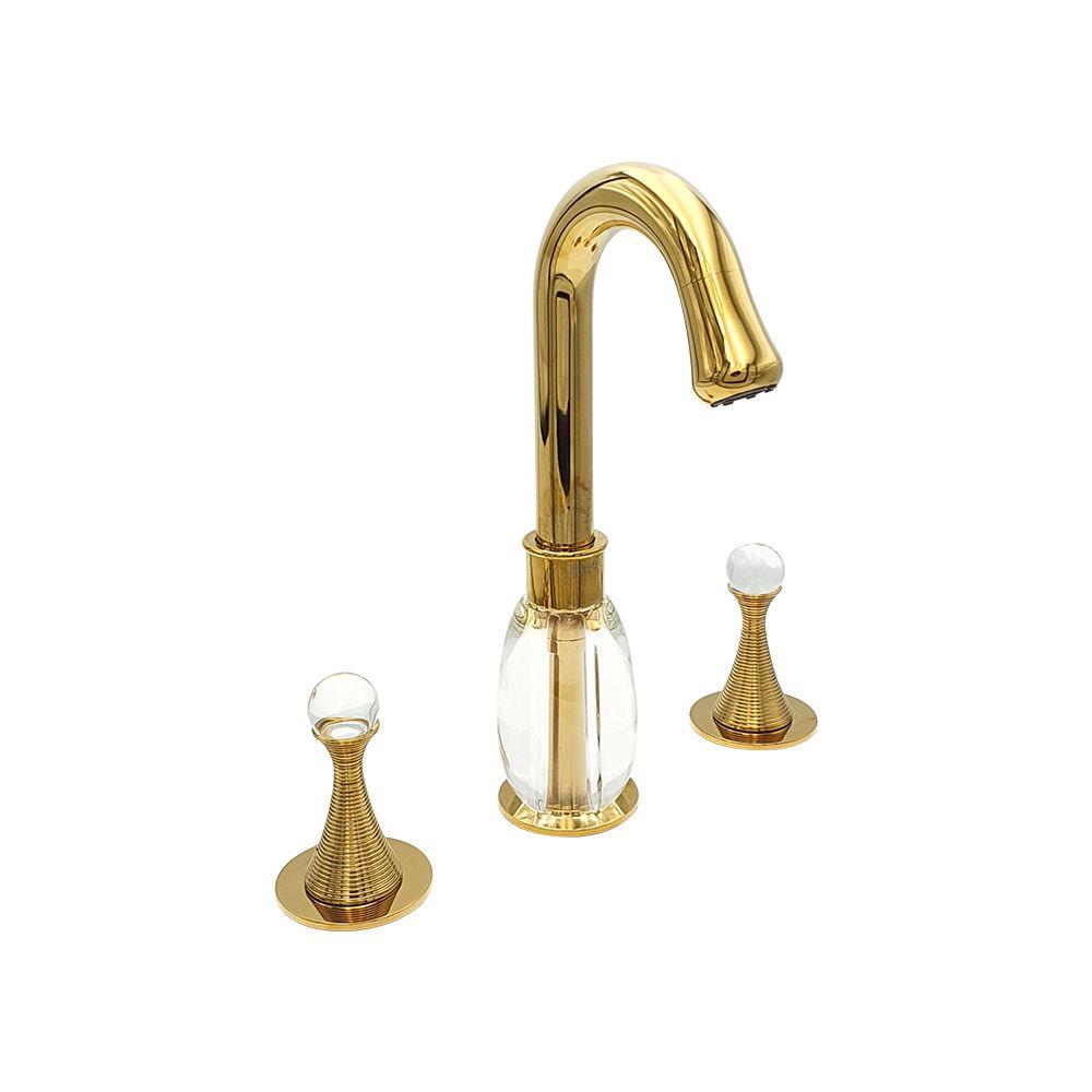 Pure ConceptPure Concept Elegate Kristal Altın Üç Delikli Lavabo Bataryası - Outlet