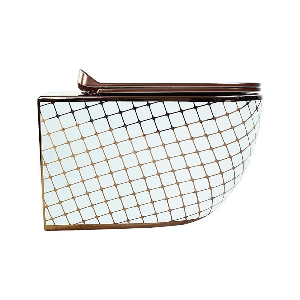 Pure ConceptPure Concept Geometrik Bronz Beyaz Kanalsız Asma Klozet ( Outlet )