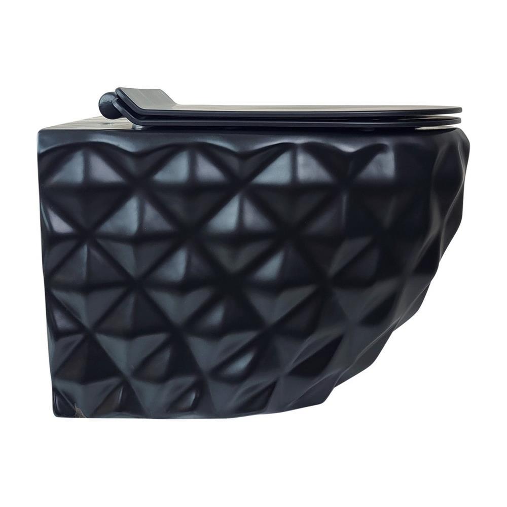 Pure ConceptPure Concept Kapitone Mat Siyah Kanalsız Asma Klozet OUTLET