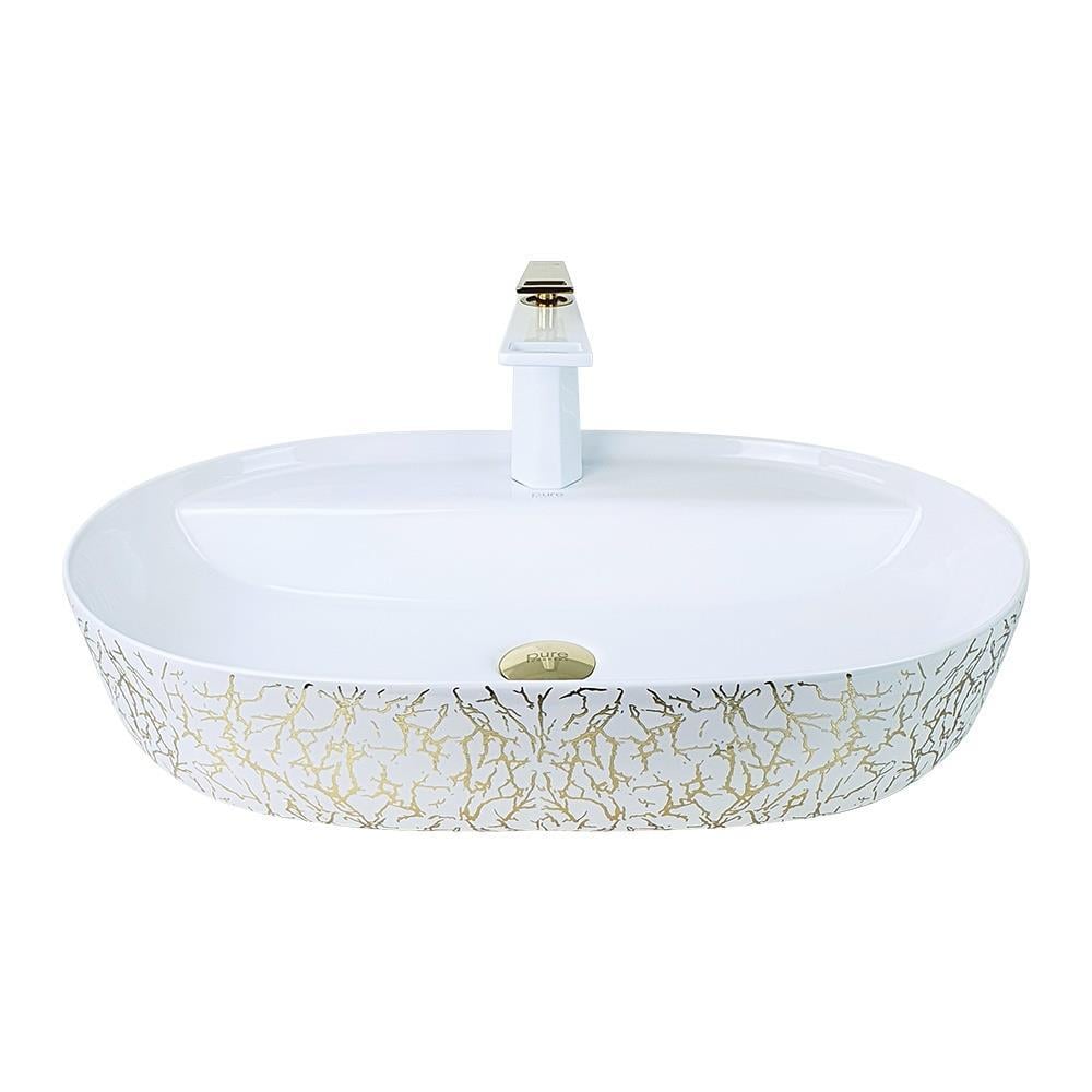 Pure ConceptPure Concept Marble Beyaz Altın Çanak Lavabo (Outlet)