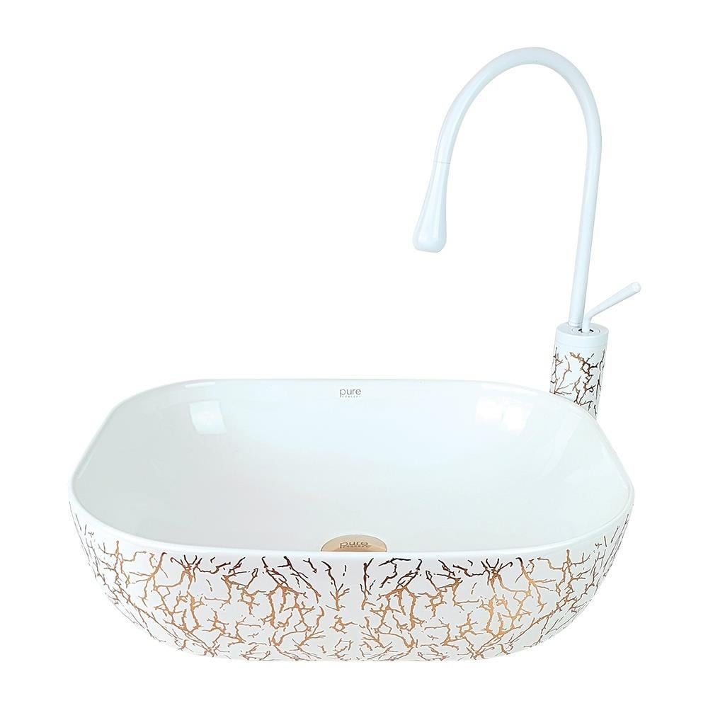 Pure ConceptPure Concept Marble Beyaz Bronz Çanak Lavabo OUTLET