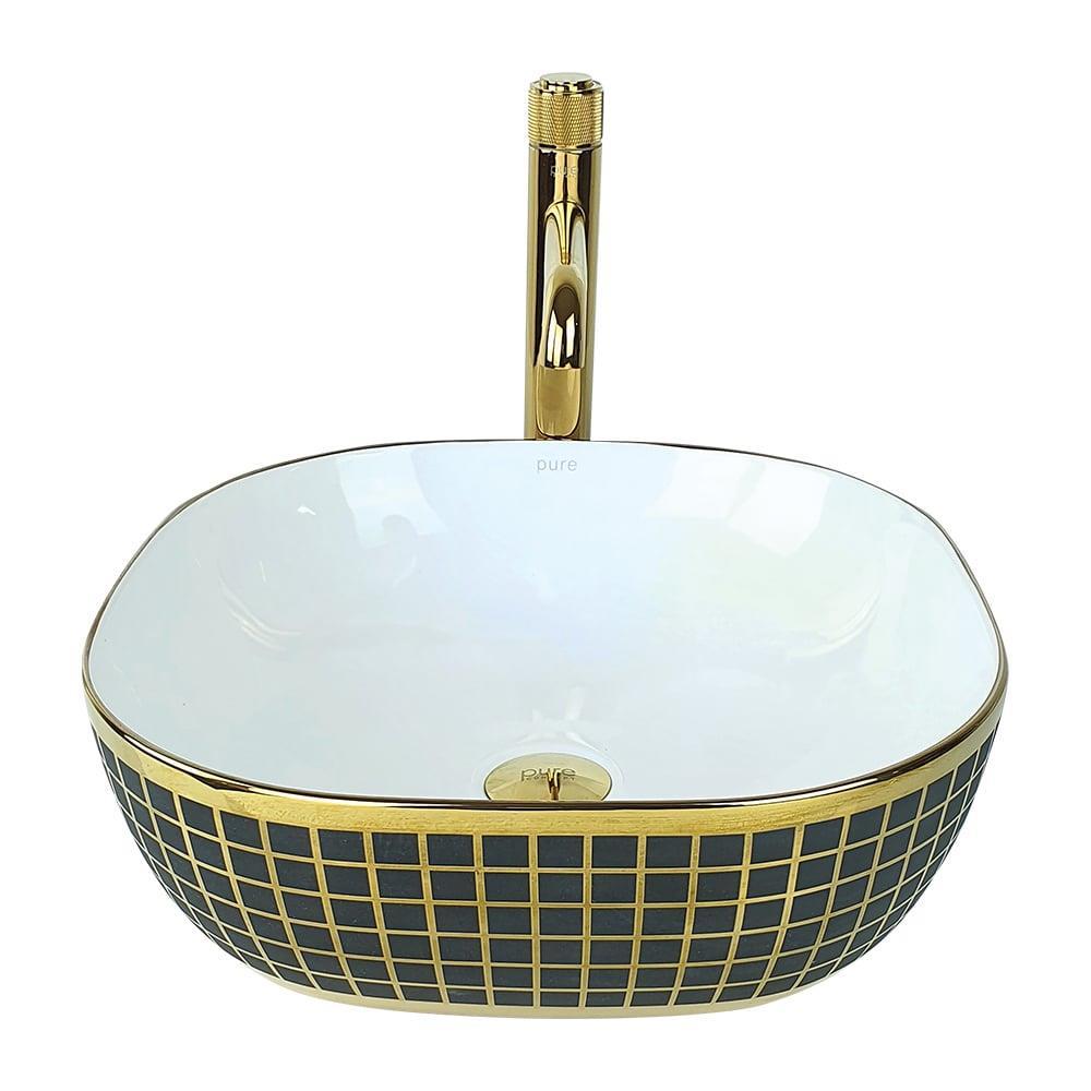 Pure ConceptPure Concept Square Altın Siyah Çanak Lavabo ( Outlet )