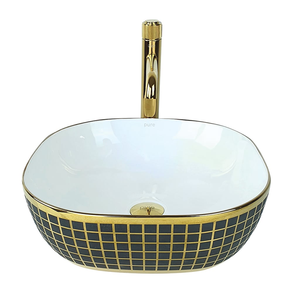 Pure ConceptSquare Gold & Black Çanak Lavabo