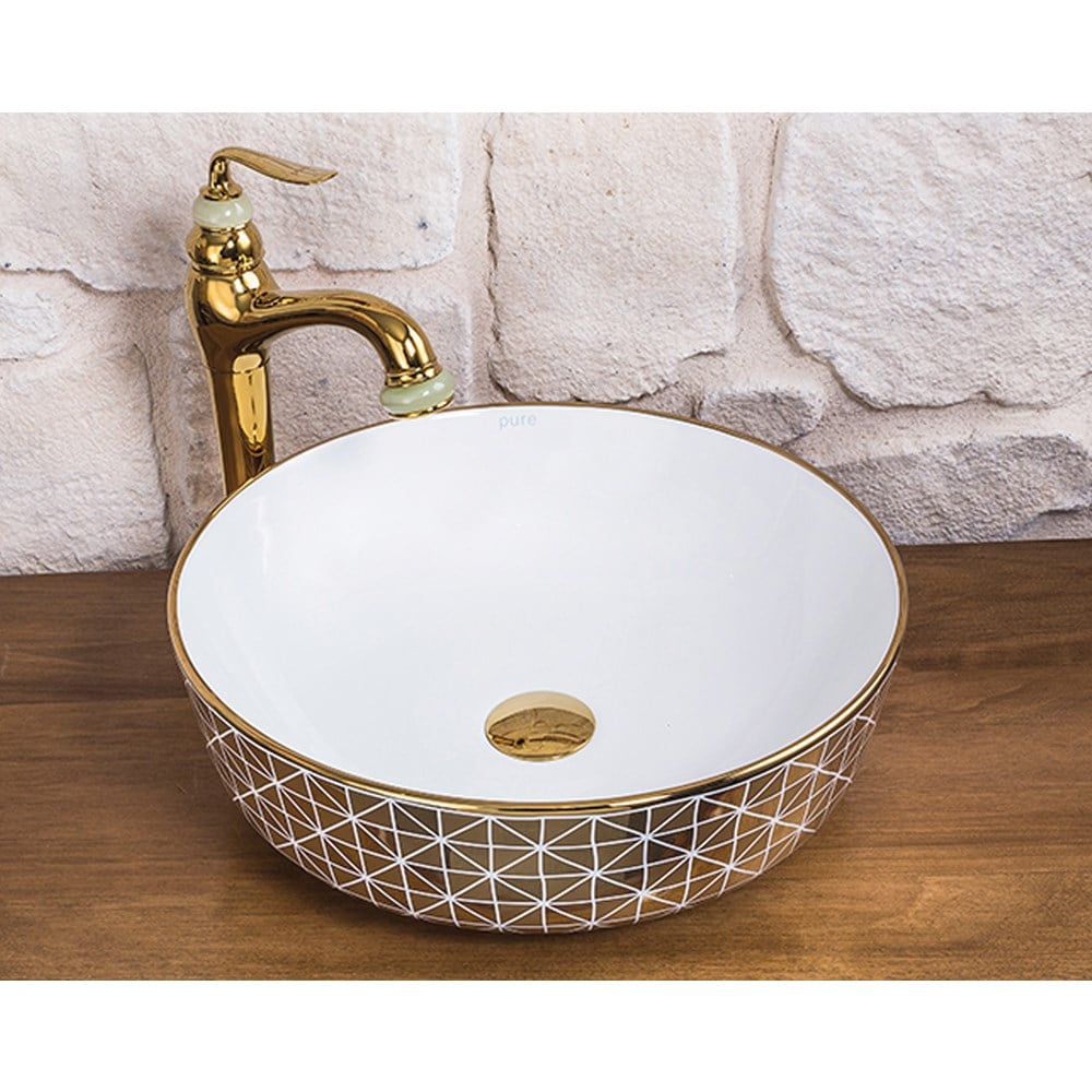 Pure ConceptStarx Gold White Çanak Lavabo