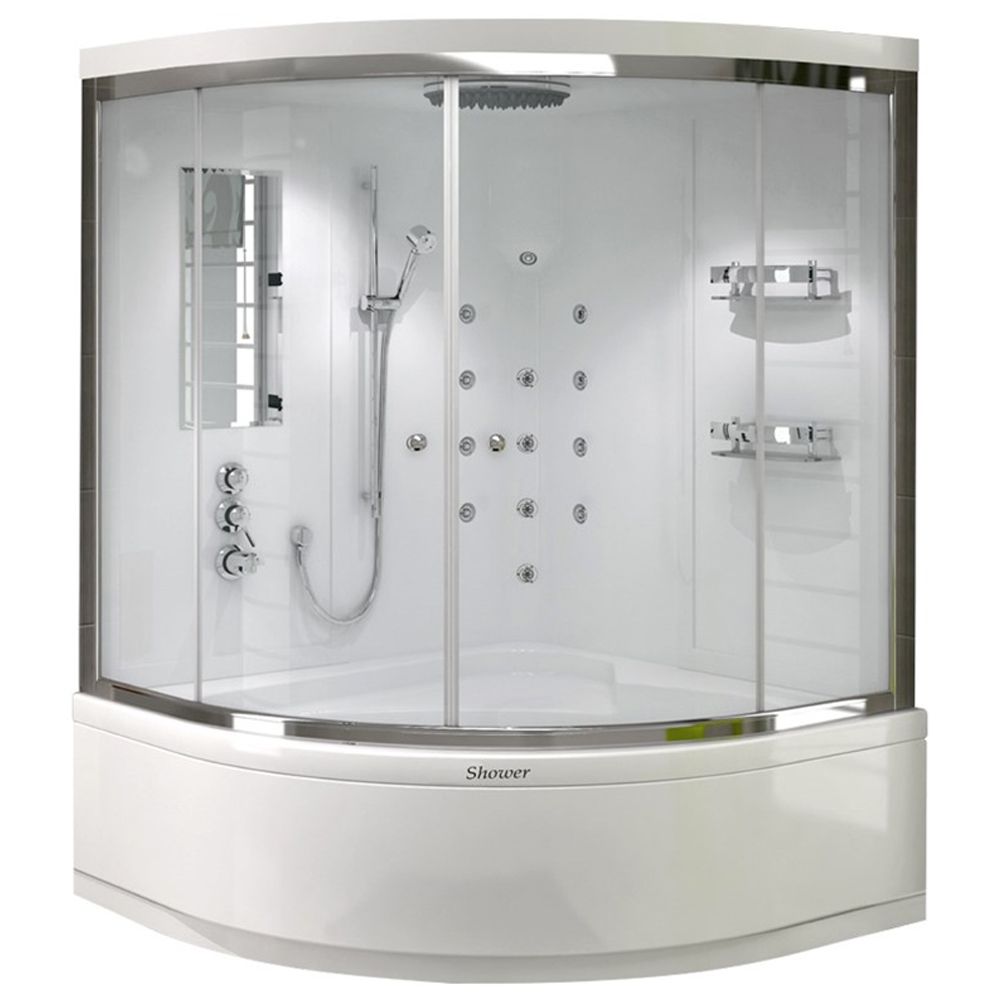 Shower130x130 Elegant Oval Küvet Üstü Kompakt Duş Sistemi