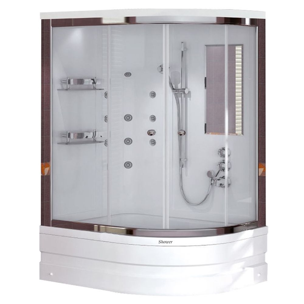 Shower80x110 Elenor Asimetrik Mini Küvet Üstü Kompakt Duş Sistemi