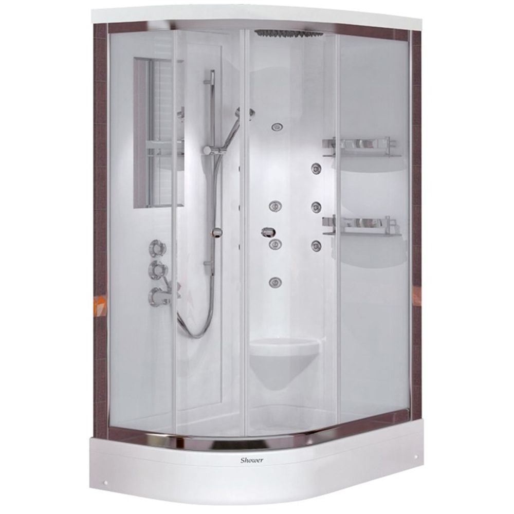 Shower80x110 Rain Asimetrik Tekneli Kompakt Duş Sistemi