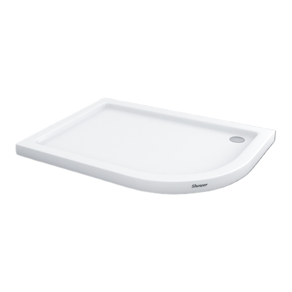 Shower80x130 Allison Oval Flat Duş Teknesi