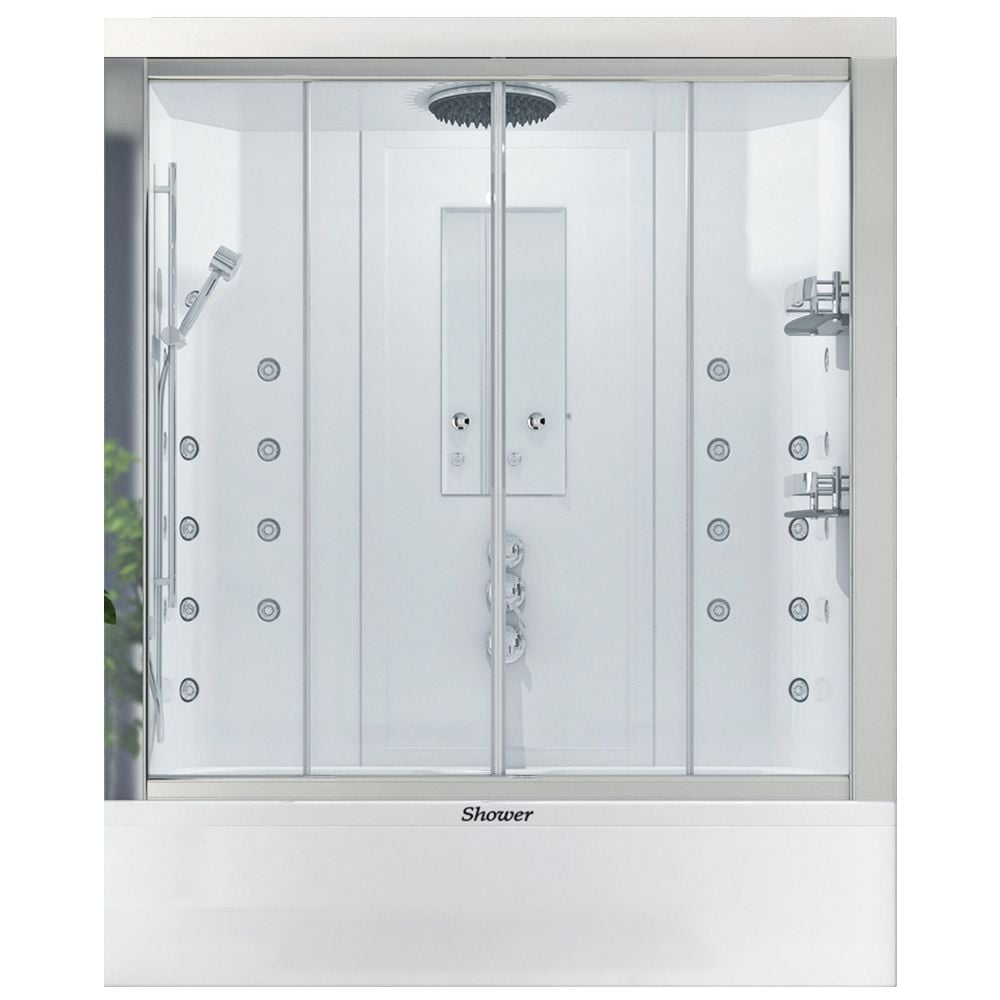 Shower80x160 Surf İki Duvar Arası Mini Küvet Üstü Kompakt Duş Sistemi