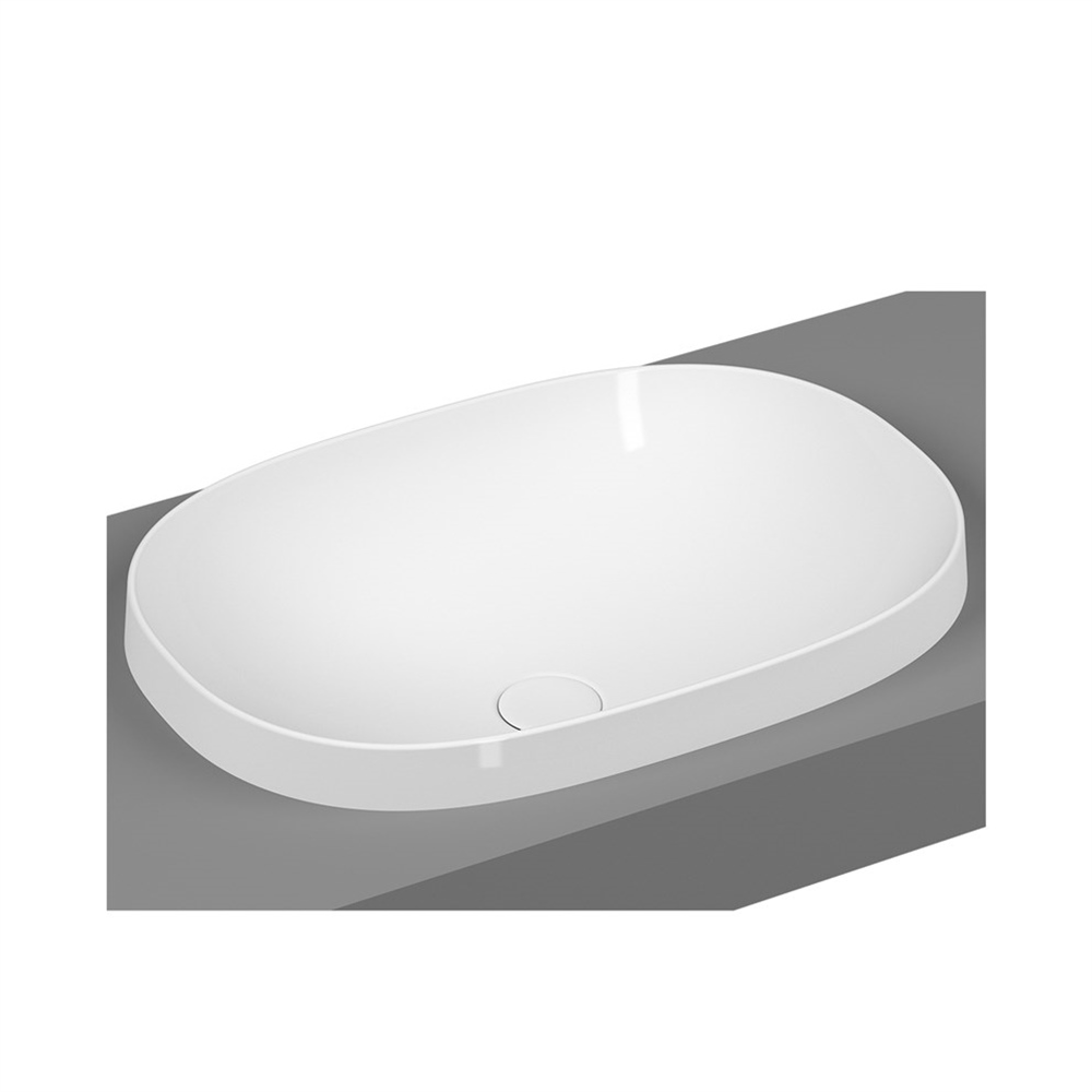 VitraFrame 56 cm Tezgah Üstü Oval Lavabo Mat Beyaz