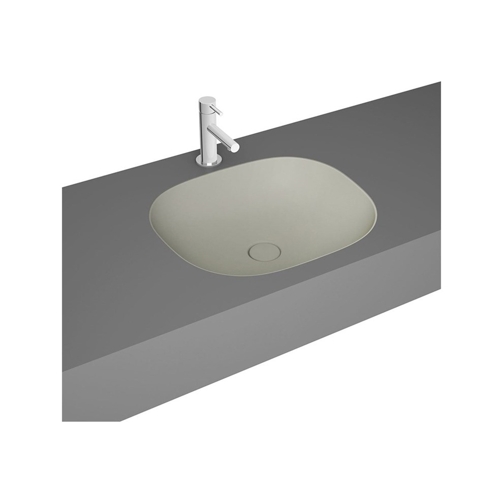 VitraPlural 45 cm Mat Bej Kare Tezgah Altı Lavabo