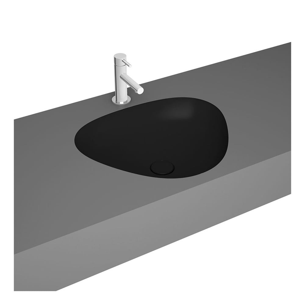 VitraPlural 47 cm Mat Siyah Üçgen Tezgah Altı Lavabo