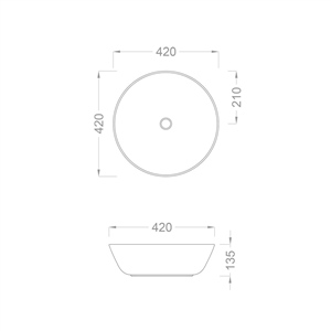 Pure ConceptGeometrik 42 cm Platin Beyaz Çanak Lavabo