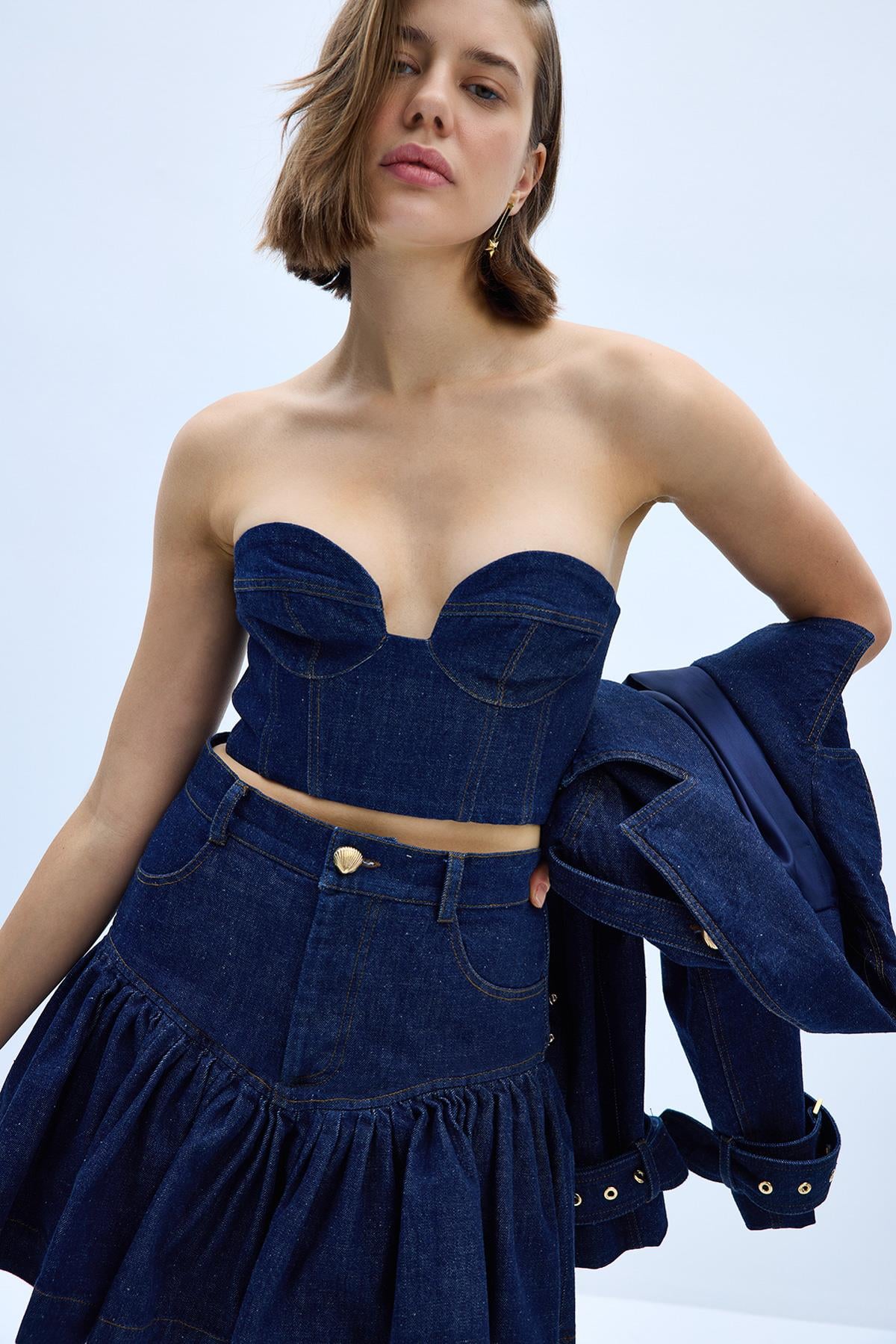 Larga Denim Büstiyer