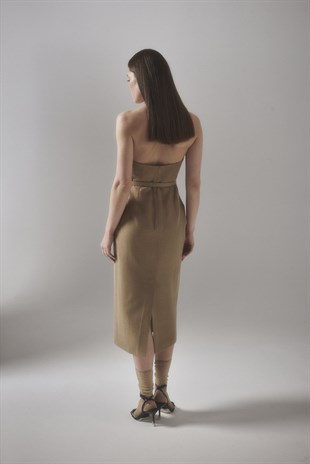 IRIS DRESS YIRTMAÇ DETAY ELBİSE