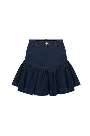 Larga Denim Şort Etek
