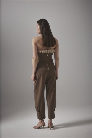 PORES PİLİ DETAY PANTALON