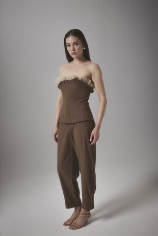 PORES PİLİ DETAY PANTALON